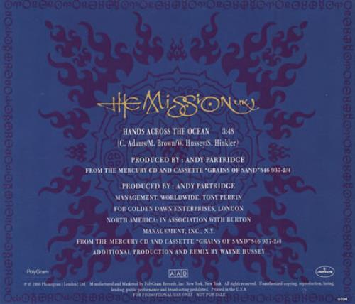 The Mission Hands Across The Ocean CD single (CD5 / 5") US MISC5HA22327