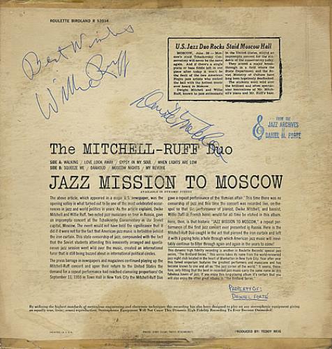 The Mitchell-Ruff Duo Jazz Mission To Moscow - Autographed vinyl LP album (LP record) US DUOLPJA364030