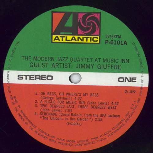 The Modern Jazz Quartet At Music Inn - EX vinyl LP album (LP record) Japanese MJQLPAT848545