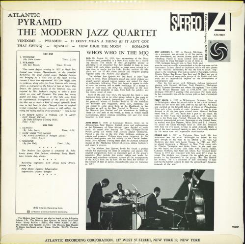 The Modern Jazz Quartet Pyramid vinyl LP album (LP record) South African MJQLPPY770894