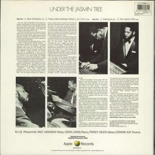 The Modern Jazz Quartet Under The Jasmin Tree - 90s vinyl LP album (LP record) UK MJQLPUN767219