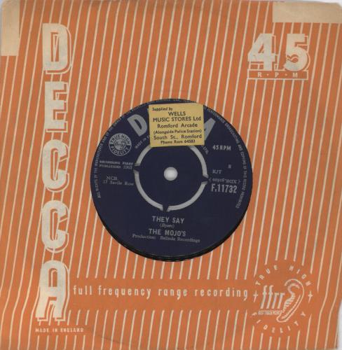 The Mojos They Say 7" vinyl single (7 inch record / 45) UK JO907TH511796