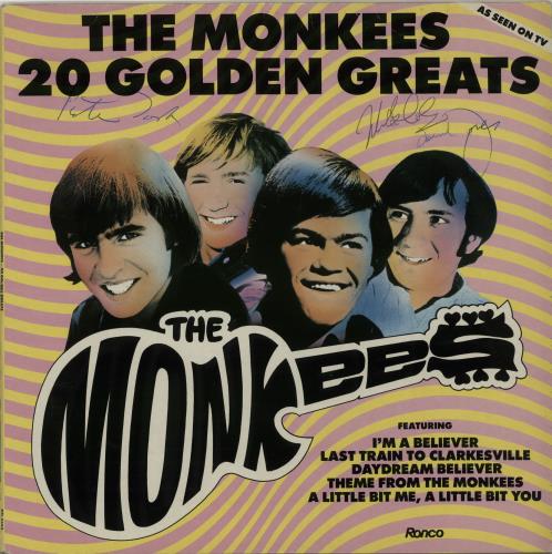 The Monkees 20 Golden Greats - Autographed vinyl LP album (LP record) UK MKELPGO654441
