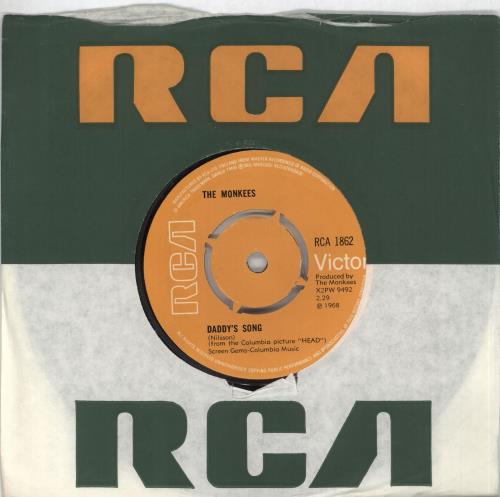 The Monkees Daddy's Song 7" vinyl single (7 inch record / 45) UK MKE07DA715742