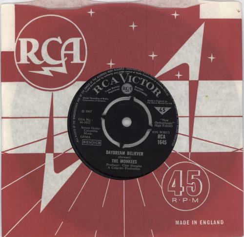 The Monkees Daydream Believer - Label Variant 7" vinyl single (7 inch record / 45) UK MKE07DA787637