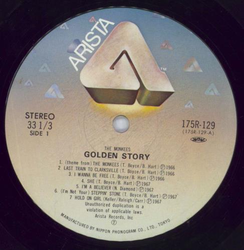 The Monkees Golden Story - VG 2-LP vinyl record set (Double LP Album) Japanese MKE2LGO828482