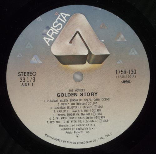 The Monkees Golden Story 2-LP vinyl record set (Double LP Album) Japanese MKE2LGO227324