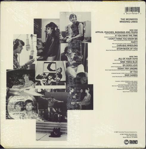 The Monkees Missing Links - Shrink vinyl LP album (LP record) US MKELPMI806582