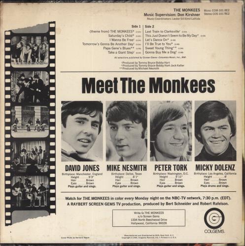 The Monkees The Monkees vinyl LP album (LP record) US MKELPTH851287