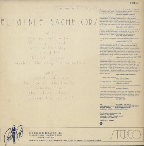 The Monochrome Set Eligible Bachelors vinyl LP album (LP record) UK MHRLPEL470421