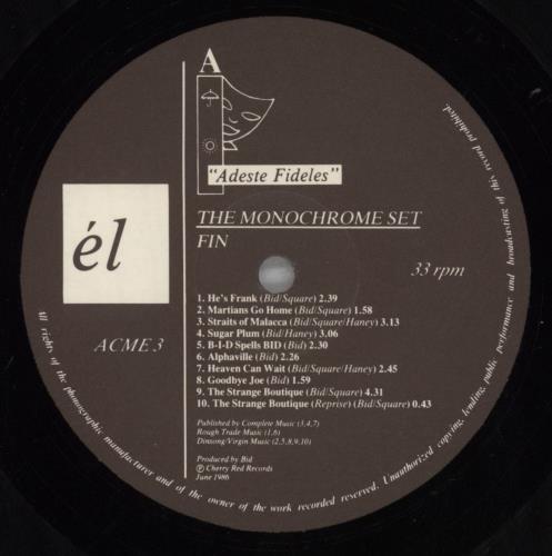 The Monochrome Set Fin vinyl LP album (LP record) UK MHRLPFI823419