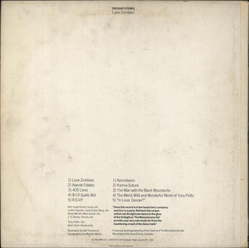 The Monochrome Set Love Zombies + Poster vinyl LP album (LP record) UK MHRLPLO815620