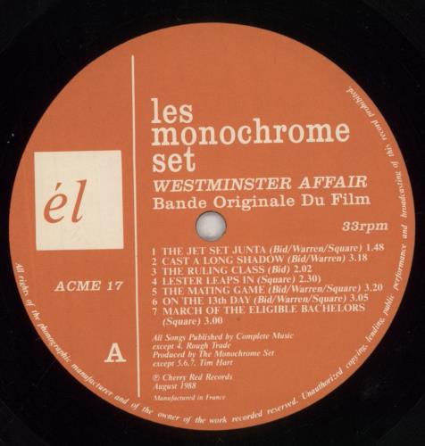 The Monochrome Set Westminster Affair vinyl LP album (LP record) UK MHRLPWE381707