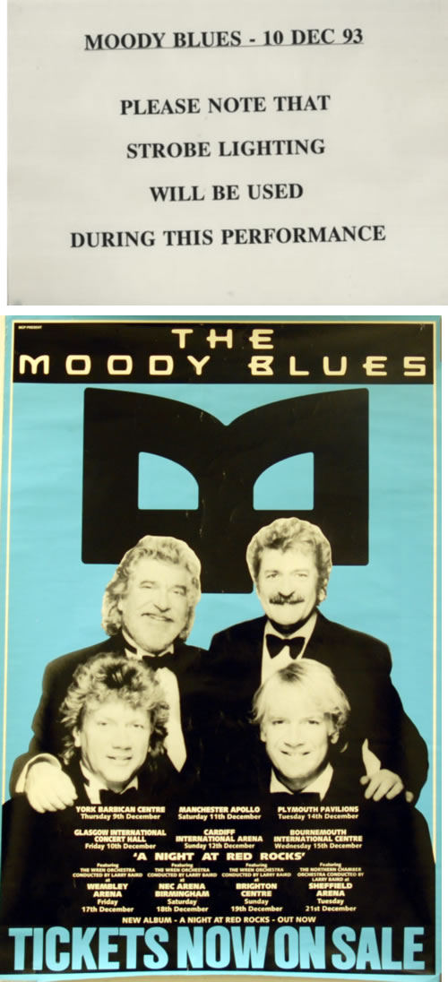 The Moody Blues A Night At Red Rocks - Pair of Posters + Stage Notice poster UK MBLPOAN611487