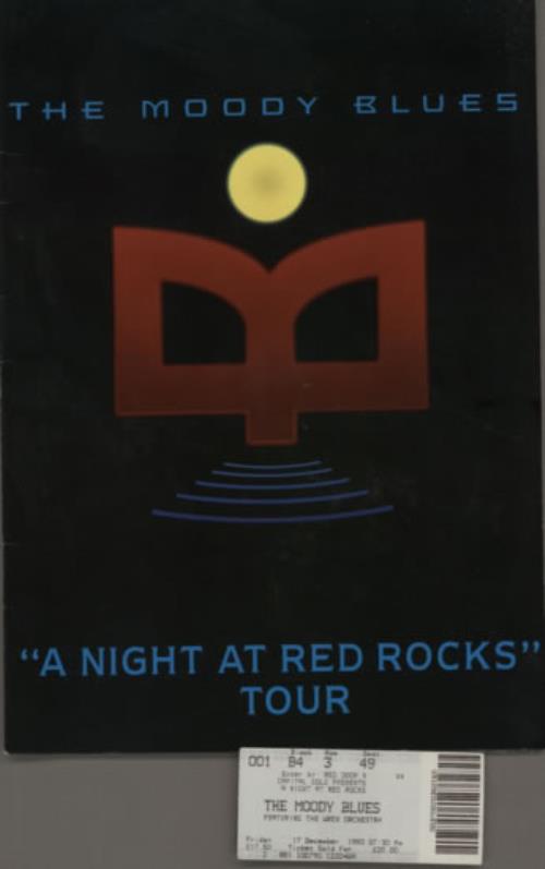 The Moody Blues A Night At Red Rocks Tour Programme + ticket tour programme UK MBLTRAN595609