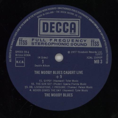 The Moody Blues Caught Live + 5 2-LP vinyl record set (Double LP Album) UK MBL2LCA433179