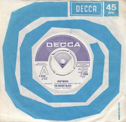 The Moody Blues Driftwood - A Label 7" vinyl single (7 inch record / 45) UK MBL07DR59904