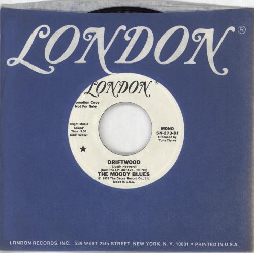 The Moody Blues Driftwood 7" vinyl single (7 inch record / 45) US MBL07DR714633