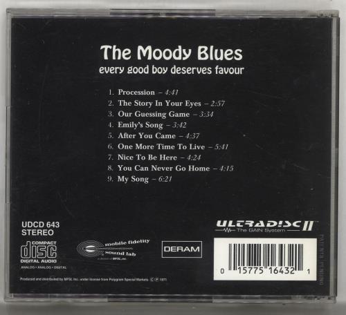 The Moody Blues Every Good Boy Deserves Favour CD album (CDLP) US MBLCDEV705461