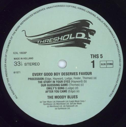 The Moody Blues Every Good Boy Deserves Favour vinyl LP album (LP record) Dutch MBLLPEV807201
