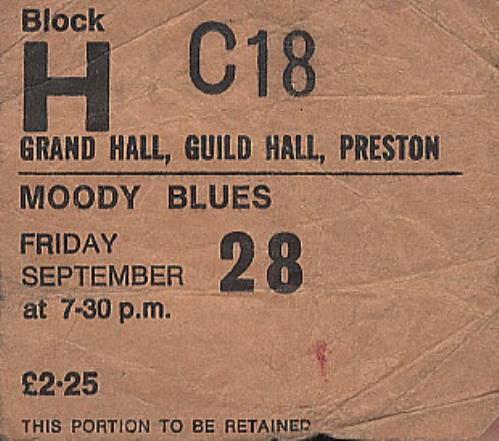 The Moody Blues Guild Hall, Preston concert ticket UK MBLTIGU365722
