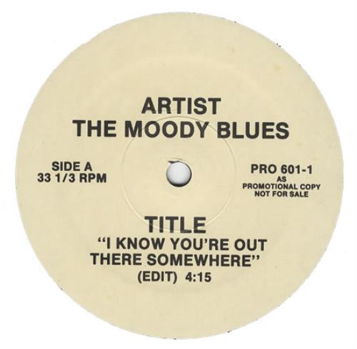The Moody Blues I Know You're Out There Somewhere 12" vinyl single (12 inch record / Maxi-single) US MBL12IK268952