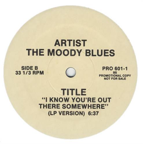 The Moody Blues I Know You're Out There Somewhere 12" vinyl single (12 inch record / Maxi-single) US MBL12IK268952