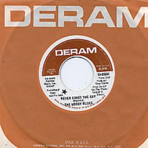 The Moody Blues Never Comes The Day 7" vinyl single (7 inch record / 45) US MBL07NE267346