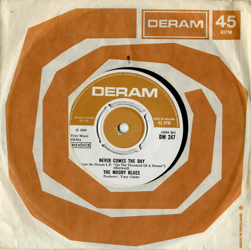 The Moody Blues Never Comes The Day 7" vinyl single (7 inch record / 45) UK MBL07NE577147