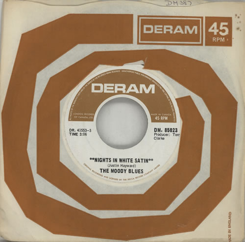 The Moody Blues Nights In White Satin 7" vinyl single (7 inch record / 45) Canadian MBL07NI582365