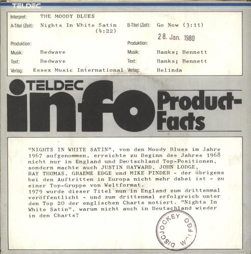 The Moody Blues Nights In White Satin 7" vinyl single (7 inch record / 45) German MBL07NI715264