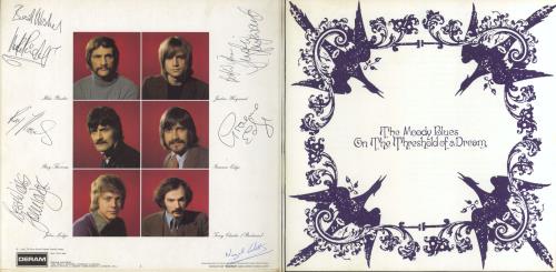 The Moody Blues On The Threshold Of A Dream - Autographed vinyl LP album (LP record) UK MBLLPON797403