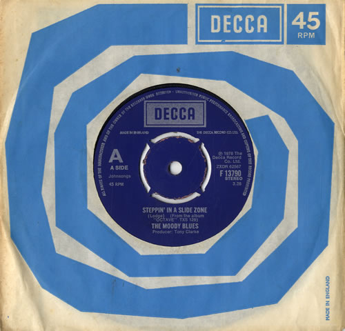 The Moody Blues Steppin' In A Slide Zone 7" vinyl single (7 inch record / 45) UK MBL07ST45216