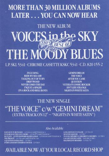The Moody Blues Voices In The Sky '84 Tour - Autographed tour programme UK MBLTRVO682834