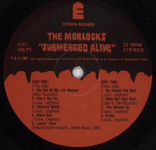 The Morlocks Submerged Alive vinyl LP album (LP record) US -QKLPSU892349