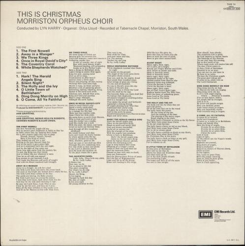 The Morriston Orpheus Choir This Is Christmas vinyl LP album (LP record) UK 3HELPTH866635