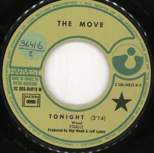The Move Tonight 7" vinyl single (7 inch record / 45) French MOV07TO723501