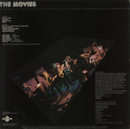 The Movies Bullets Through The Barrier vinyl LP album (LP record) UK TM2LPBU597102