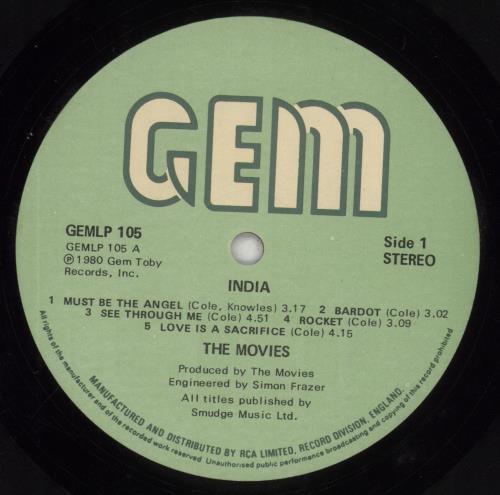 The Movies India + sticker vinyl LP album (LP record) UK TM2LPIN854829