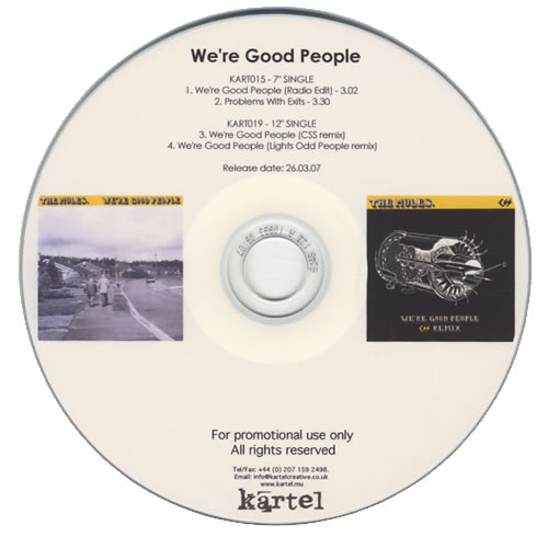 The Mules We're Good People CD-R acetate UK T21CRWE430796