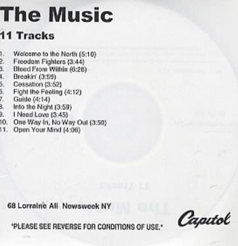 The Music 11 Tracks CD-R acetate US USCCRTR309595
