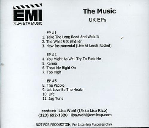 The Music UK EP's CD-R acetate US USCCRUK247633