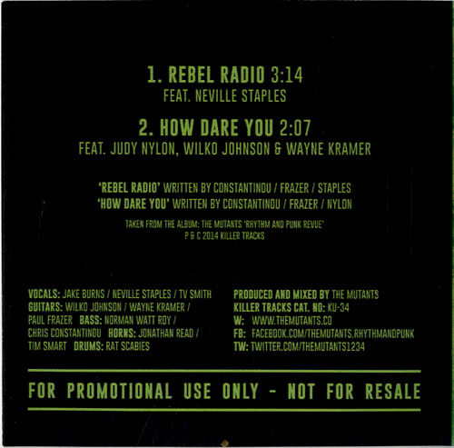 The Mutants Rebel Radio / How Dare You CD-R acetate UK W0NCRRE614265