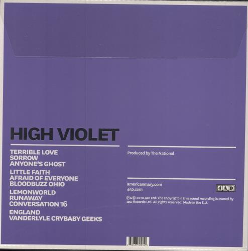 The National High Violet - Violet Vinyl 2-LP vinyl record set (Double LP Album) UK TN32LHI506009