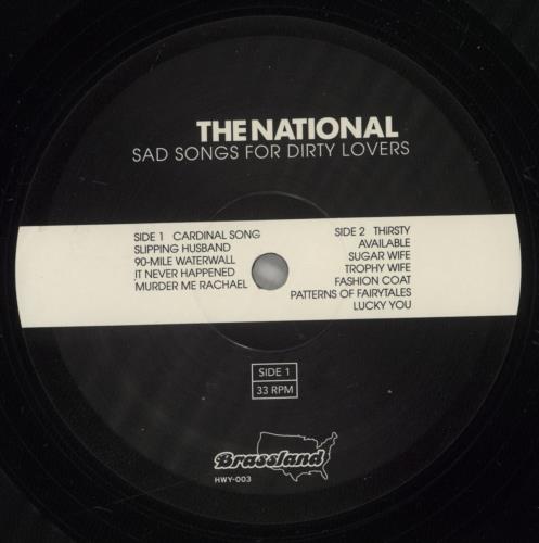 The National Sad Songs For Dirty Lovers vinyl LP album (LP record) US TN3LPSA881916