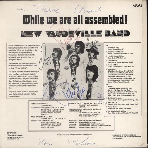 The New Vaudeville Band While We Are All Assembled - Autographed vinyl LP album (LP record) UK NVDLPWH776917