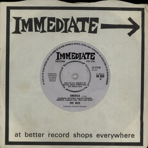 The Nice America - 1st - 4pr 7" vinyl single (7 inch record / 45) UK NCE07AM642002