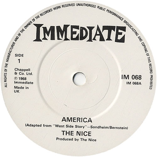 The Nice America 7" vinyl single (7 inch record / 45) UK NCE07AM607182