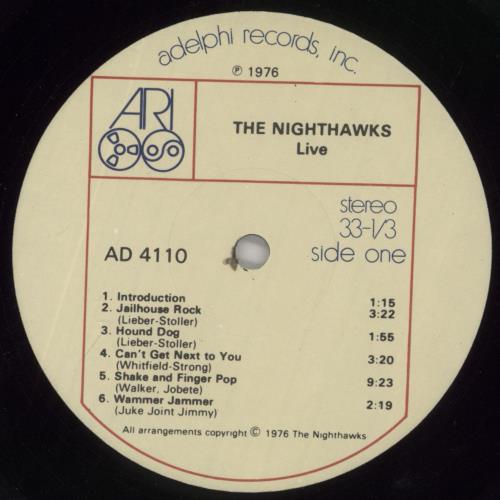 The Nighthawks Nighthawks Live vinyl LP album (LP record) US NHWLPNI861050