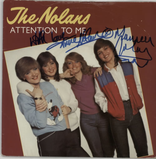 The Nolans Attention To Me - Autographed 7" vinyl single (7 inch record / 45) UK NOL07AT598040